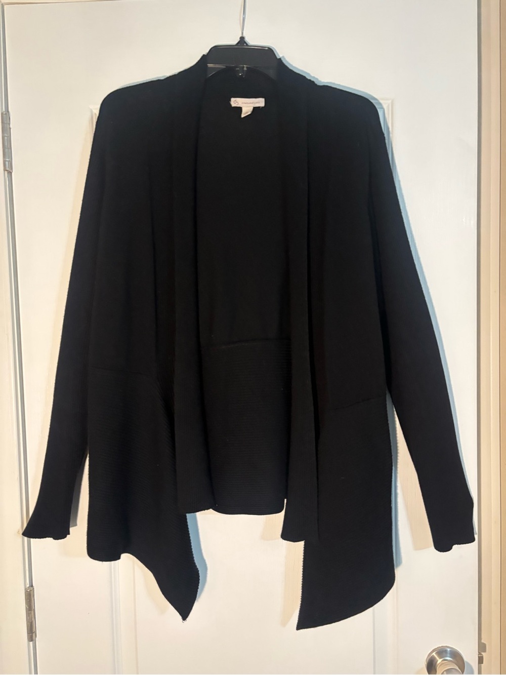 Black Open-Front Women's Cardigan Sweater
